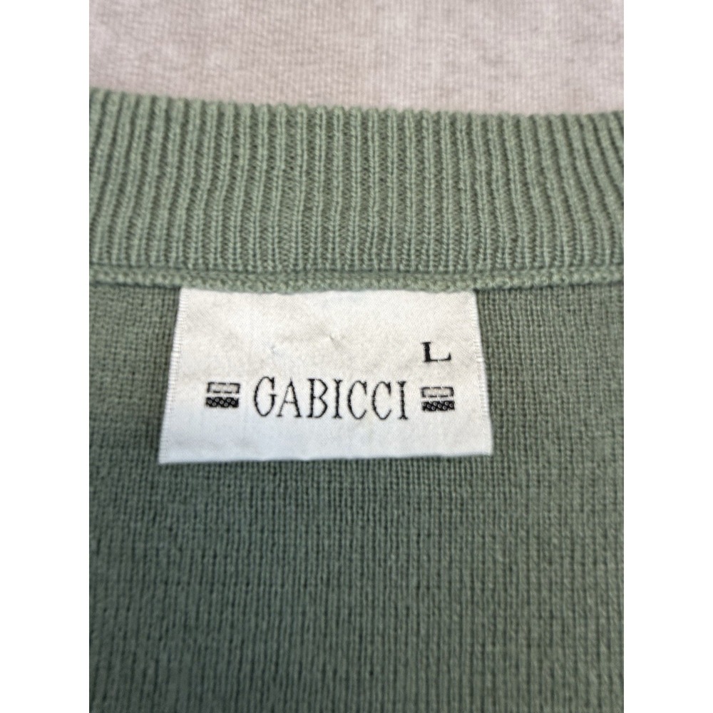 Vintage Gabicci Men's L Wool Blend Sweater Vest Green V Neck Golf Preppy Korea - Picture 2 of 10